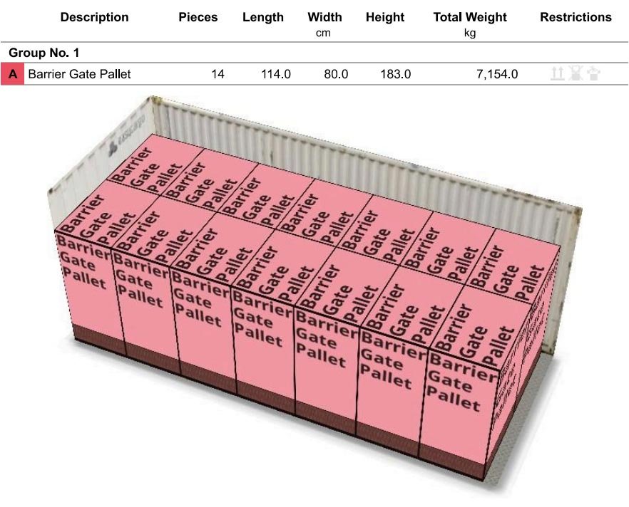20‘ container barrier gate loading