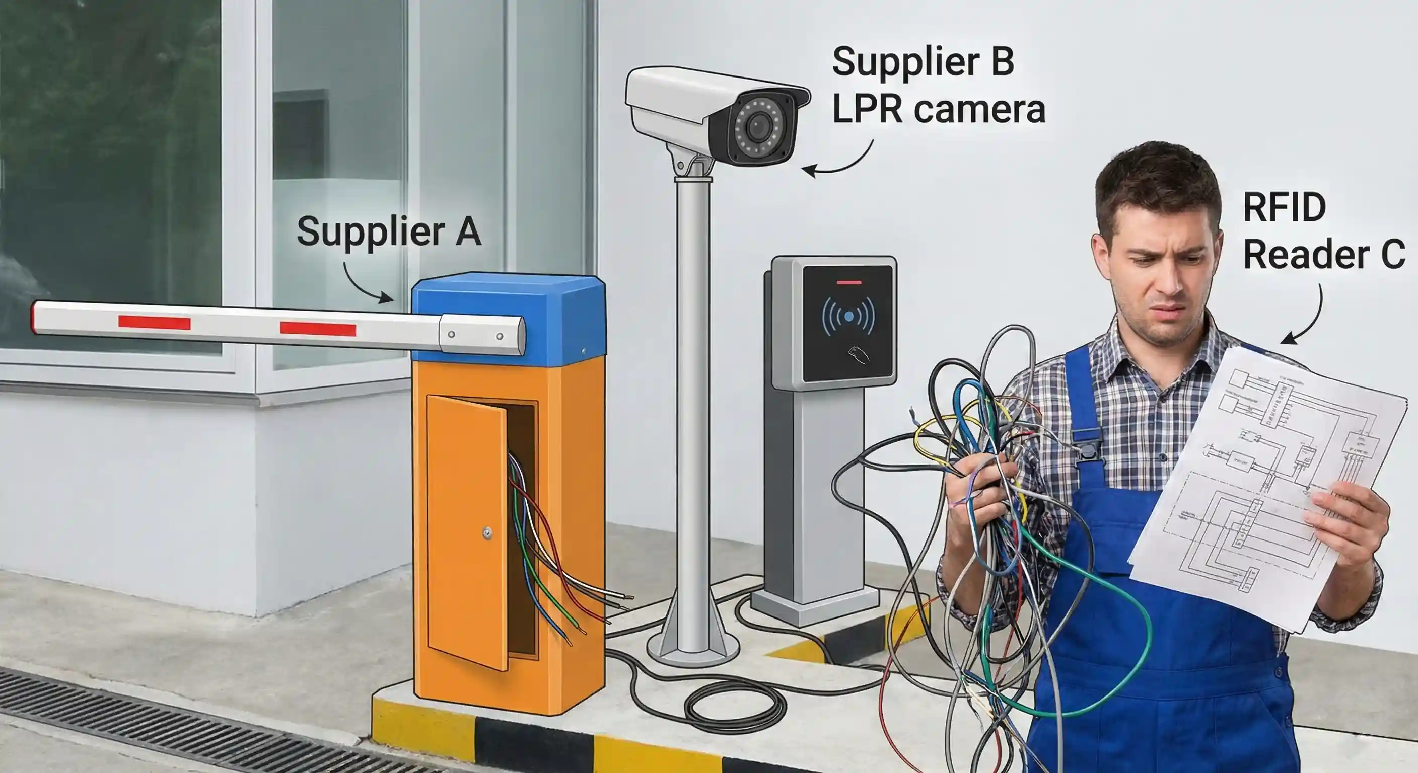 barrier gate set from different suppliers