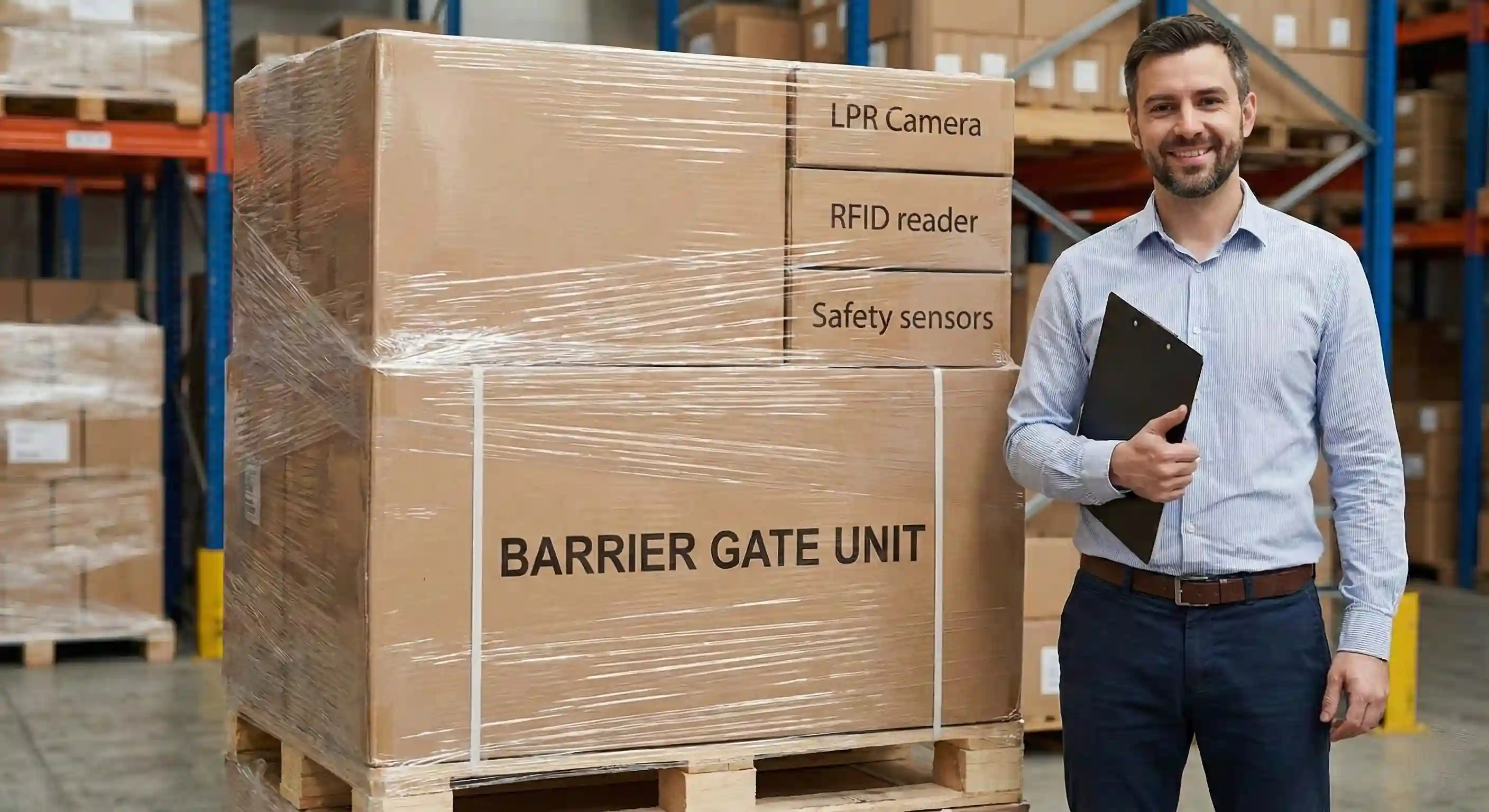 barrier gate set on one pallet